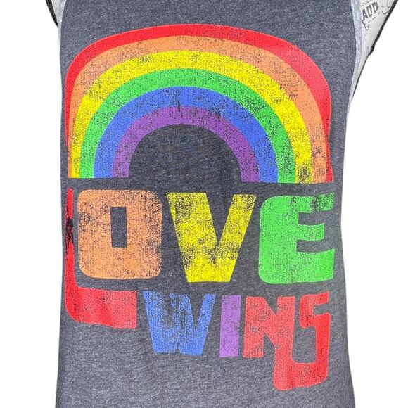 Well Worn (XS) Love Wins Rainbow Pride Contrasting Trim Tank Top - Picture 7 of 9